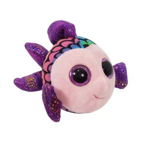Ty Beanie Boos Flippy The Multicolored Fish Rainbow Plush Toy - Picture 1 of 9