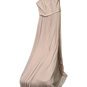 David’s Bridal Bridesmaid DressSize 8 Cameo Pink Lace Bodice Strapless Option - Imagen 1 de 13