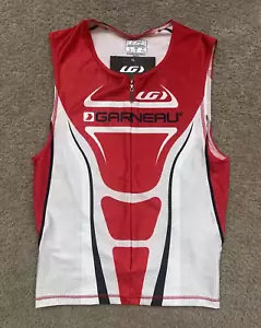 Louis Garneau Men's Power Mesh Sleeveless Running Cycling Large Red Race Vest - Picture 1 of 12