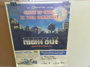 SAMMLERPLAKAT (1998): NATIONAL NIGHT OUT (Johnson Wax / Amesbury MA - Bild 1 von 1