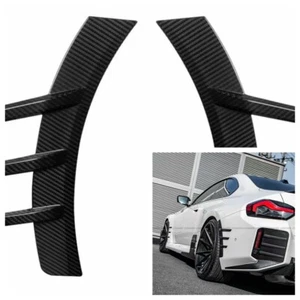 Real Carbon Fiber Black Front Wheel Brow For BMW G87 M2 Special Offer 2 Pcs - Picture 1 of 6