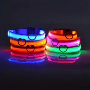 LED Dog Safety Collar - Adjustable, Flashing Glow for Night Walks - Picture 1 of 18