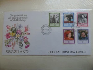First Day Cover Congratulation On Your Majesty 60 Swaziland 1986 - Picture 1 of 1