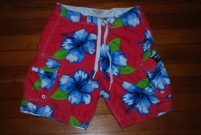 Bañador corto floral surf rosa/azul Abercrombie and Fitch A&F para hombre (grande) Foto 1 de 4