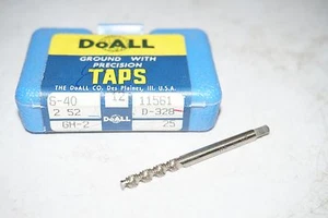2 pcs DoALL HANSON WHITNEY #6-40 GH 2 High Fast Spiral Flutes Bottom Taps USA - Picture 1 of 1