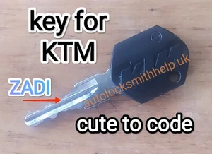 KTM Motorradschlüssel auf Code zugeschnitten, Schlüsselcodes zwischen Z2001 - Z9416 Zadi Blade - Bild 1 von 1