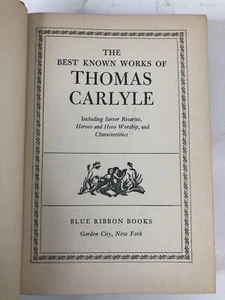 The Best Known Works of Thomas Carlyle (1942 Hardcover) Parts of Dust Jacket Ins - Picture 1 of 15