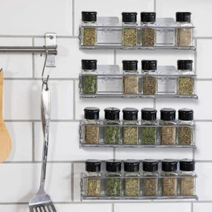 Organizador de cocina de 4 neumáticos montaje en pared estante de especias de un solo nivel estante colgante - Imagen 1 de 10