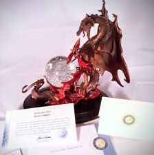 Franklin Mint Bronze Dragon of Destiny Crystal Ball Bronze Statue by Julie Bell