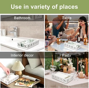 White Wooden Guest Paper Towel Holder for Bathroom Napkin Holders Disposable ... - Picture 1 of 12