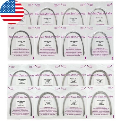 100PCS Dental Orthodontic Stainless Steel Arch Wire Rectangular Round Ovoid U L - Image 1 of 4