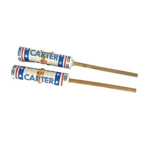 Go Carter 80 Hand Held Paper Banner Stick Democratic Convention 1980 Set Of 2 - Picture 1 of 5