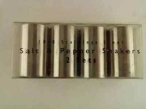 Amco Houseworks 18/8 Stainless Steel Salt & Pepper Shakers 2 Sets - Picture 1 of 3