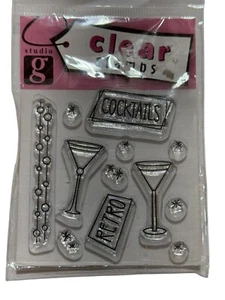 Studio G Clear Stamps Retro Cocktails Martini VS4911 Series 14 2008 Scrapbook - Picture 1 of 2