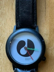 Vintage France Pharmacia Biotech "Ready-To-Go" Gents Leather Watch - 34mm-Works - Picture 1 of 4