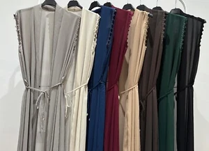 Ladies Sleeveless Maxi Long Length Cardigan Top Long open Cardigan with Belt uk - Picture 1 of 10