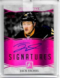 2017 Leaf ITG Superlative Signatures Pink /30 Jack Eichel SS-JE1 Sabres & Vegas - Picture 1 of 2