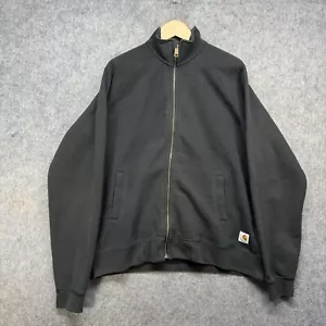 Carhartt Jacket Men's L Black Midweight Mock Neck Zip-Front Full Zip Sweater - Picture 1 of 13