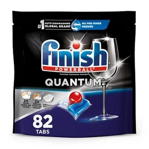 Finish Quantum Dishwasher Pods, No Pre-Rinse Detergent For 24HR Dried-On Stain & - Picture 1 of 7