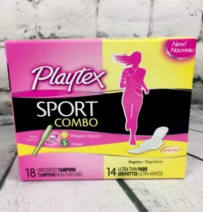 Playtex Sport Combo Pack 18 Regular/Super Tampons 14 Ultra Thin Pads 32 Count - Picture 1 of 9