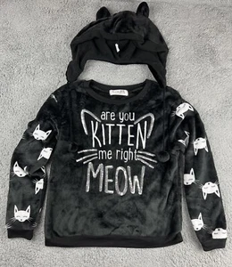 Are You Kitten Me? Shirt Youth M (7-9) Cat Lady Ear Hat Costume Cosplay Fleece - Picture 1 of 10