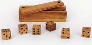 Juego de 6 dados de madera - retro - Imagen 1 de 1