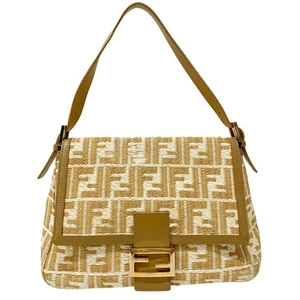 FENDI Mamma Baguette Zucca Raffia Shoulder Bag - Picture 1 of 15
