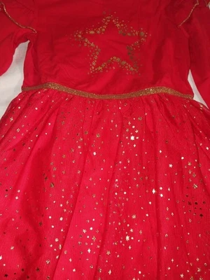 Vestido de fiesta para niñas talla S 6 7 rojo dorado estrella brillo. Gato Jack nuevo Foto 1 de 4