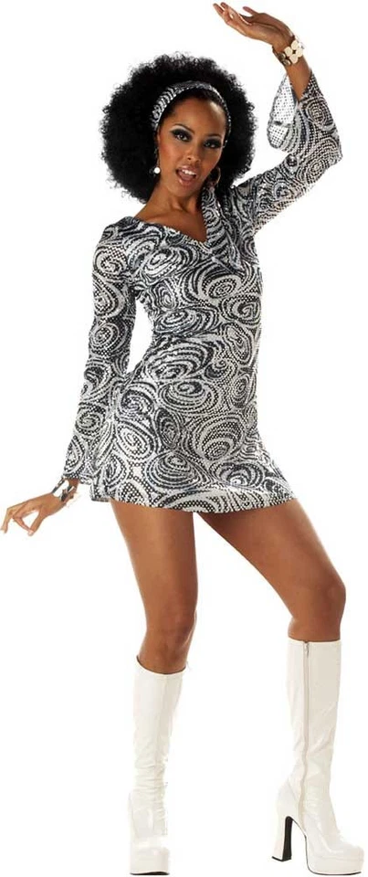 Sexy Medieval Women Disco Diva Costume Hippie Head Tie Halloween 00956 - Image 1 of 1