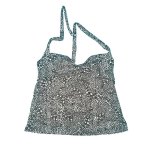 Mossimo Halter Tankini Top Brown & White Abstract Print XL - Picture 1 of 5