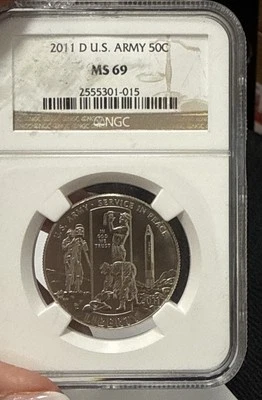 2011 D U.S. ARMY 50 CENTS NGC MS69 - Image 1 of 4