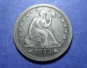 1853 Pfeile & Strahlen Freiheit sitzendes Viertel sehr schön - Bild 1 von 2