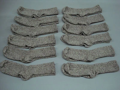 NUEVO SIN ETIQUETAS Para mujeres Mezcla de Lana Merino Calcetines Acanalados Zapato Talla 6-9 Marrón 12 Pares  Foto 1 de 2