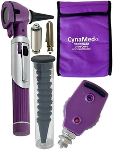 FIBER OPTIC Otoscope Ophthalmoscope  Examination LED Diagnostic ENT SET Kit-Purp - Picture 1 of 10