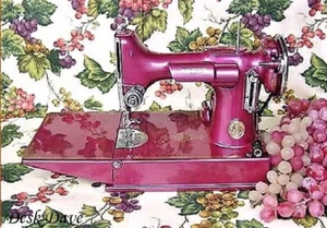 Máquina de coser Desk Dave's "WINEBERRY" Singer Featherweight 221. - Imagen 1 de 2