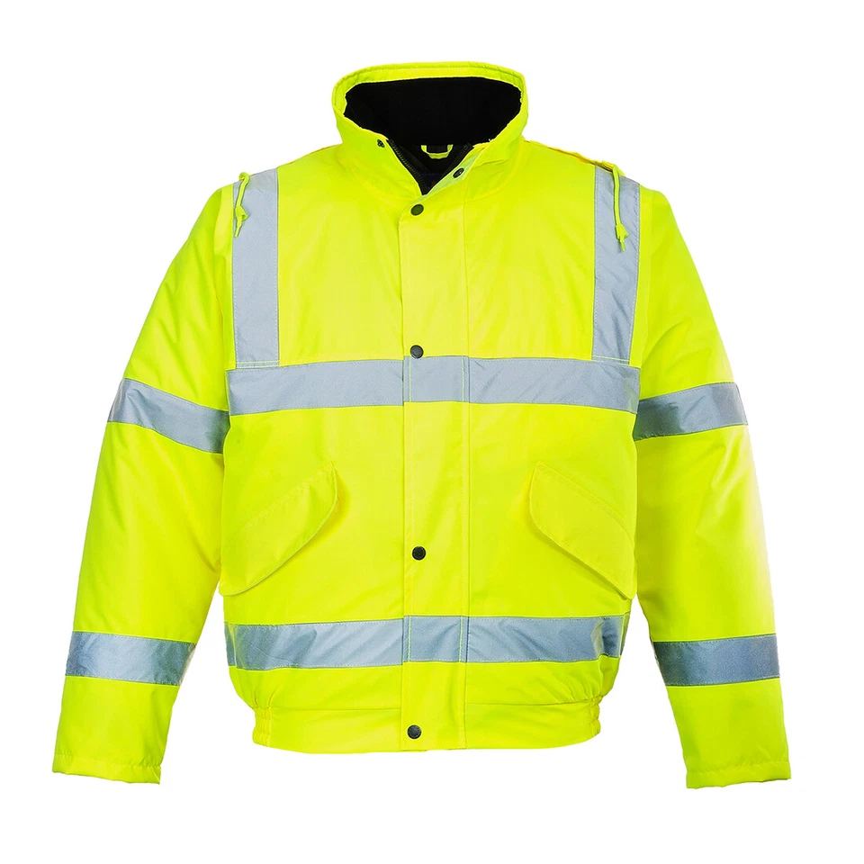 Portwest US463 Mens Waterproof Hi Vis Bomber Jacket Winter Safety Reflective - Image 1 of 4
