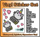 Set Cute Kawaii Cat Unicorn Caticorn Choose size Vinyl Stickers scrapbook etc