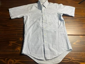 Eagle Crest Shirt, Men's Size 15, Blue, Vintage, Short Sleeve, Button Up - Picture 1 of 8