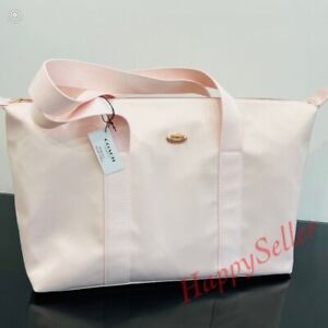 Coach Duffle Bag Gym Weekender Traveler Tote Blush Pink Carry On Beach NEW