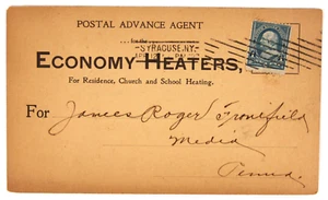 1c #264 gebunden Syrakus, NY. 1897 Maschine Stornieren auf Pioneer Werbung Postkarte. - Bild 1 von 2