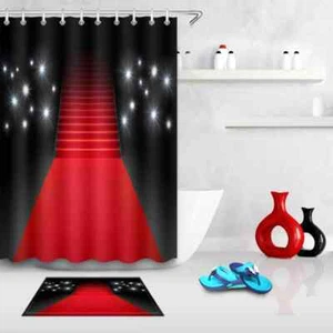 Revestimiento de cortina de ducha de poliéster impermeable alfombra roja resistente al agua - Imagen 1 de 8