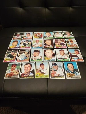 Lote de (23) tarjetas de béisbol 1965 Topps autografiadas firmadas todos los jugadores fallecidos Foto 1 de 4