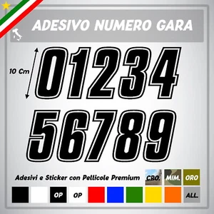 Sticker Number Race Motorcycle Helmet 10 Cm Vinyl Cut Pvc Customize - Picture 1 of 2