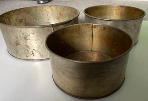 3 x VINTAGE TALA DEEP ROUND METAL CAKE SPONGE BAKING TINS - Picture 1 of 3