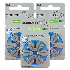 Baterías para audífonos Power One tamaño 675 zinc aire libre de mercurio Varta x 60 celdas - Imagen 1 de 8