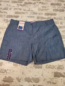 2576 Isaac Mizrahi New York Damen blau Denim maßgeschneiderte Shorts, Größe 16. - Bild 1 von 7
