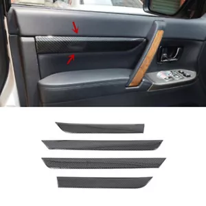 Cubierta de reposabrazos para puerta interior de fibra de carbono para Mitsubishi Pajero 2009-2021 - Imagen 1 de 10