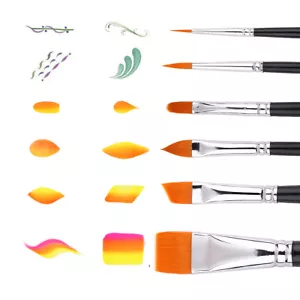 Bowitzki Professional Face Paint Brushes Round filbert flat Petal Painting Brush - Picture 1 of 15