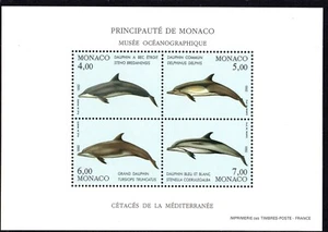 B02 MONACO 1992 Miniature Sheet: Whales    MNH - Picture 1 of 1
