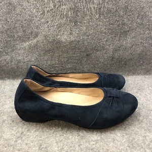 Dansko Shoes Women's 7.5/8 Lina Blue Suede Leather Ballet Bow Tie Flats EU38 - Picture 1 of 10